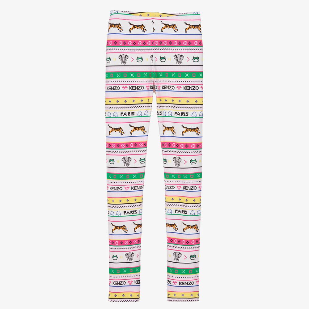 KENZO KIDS - Teen Girls Multicolour Cotton Stripe Leggings | Childrensalon