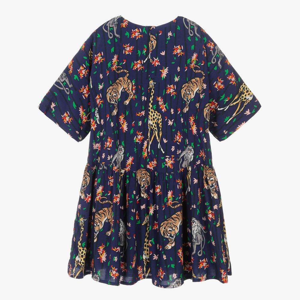 KENZO KIDS Teen Girls Navy Blue Logo Dress