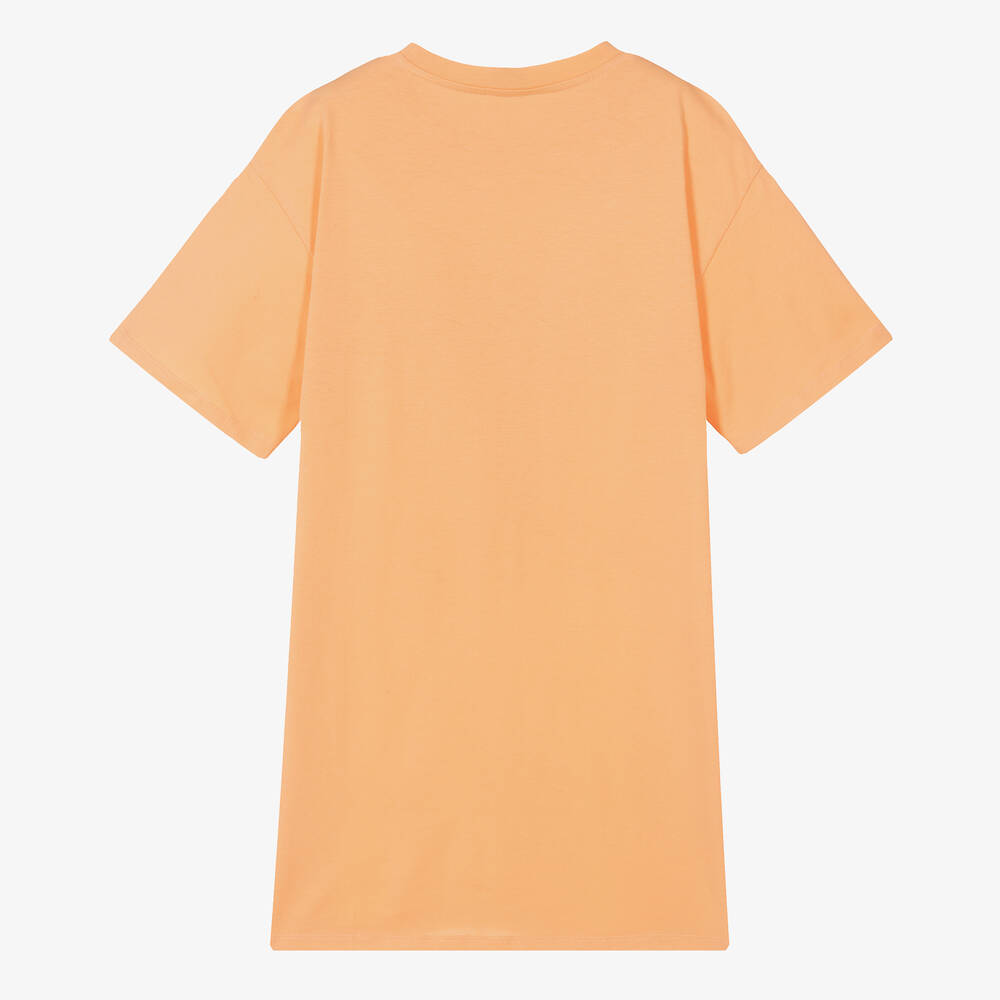 KENZO KIDS-Оранжевое хлопковое платье с жирафом | Childrensalon Outlet