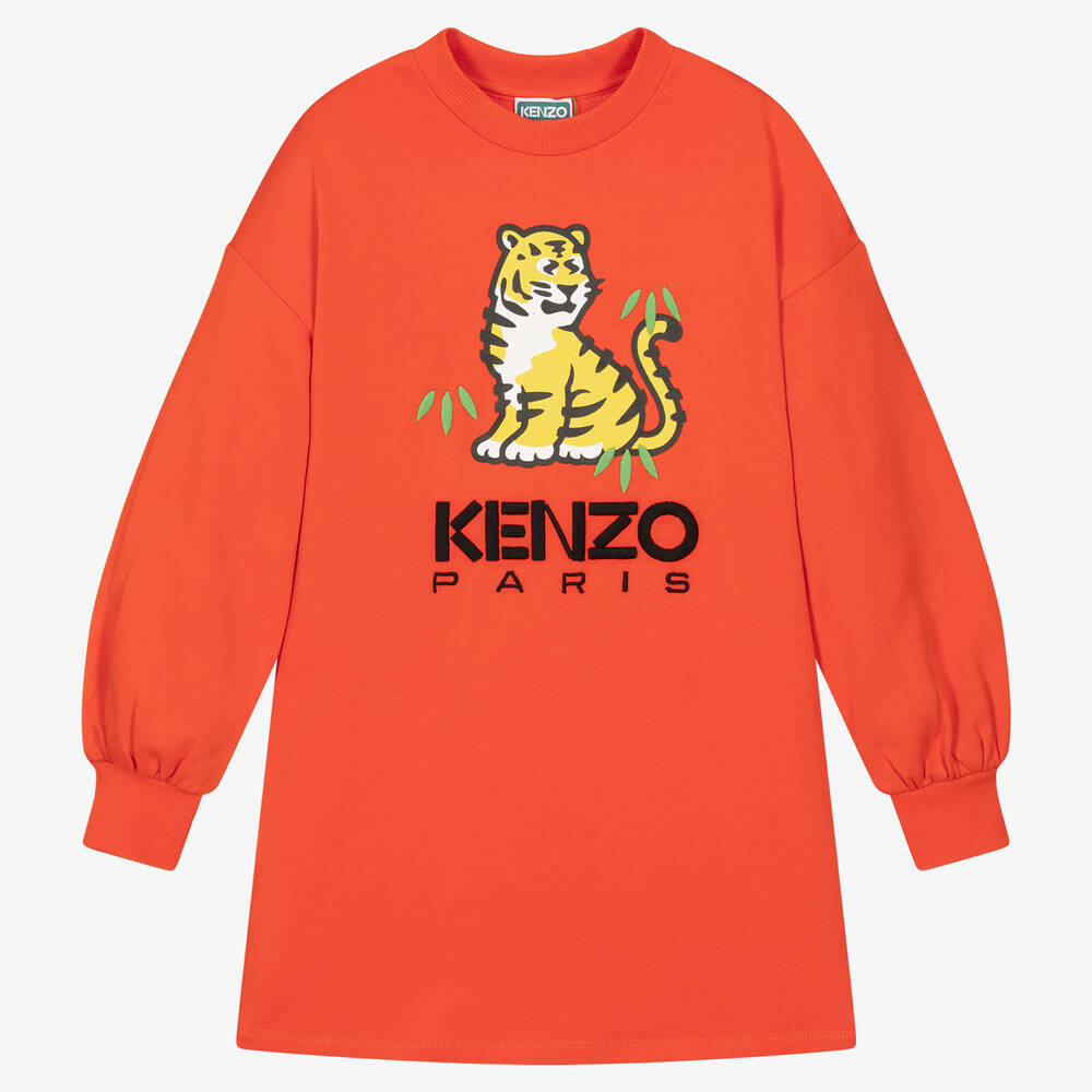 KENZO KIDS - Teen Girls Orange KOTORA Sweatshirt Dress | Childrensalon