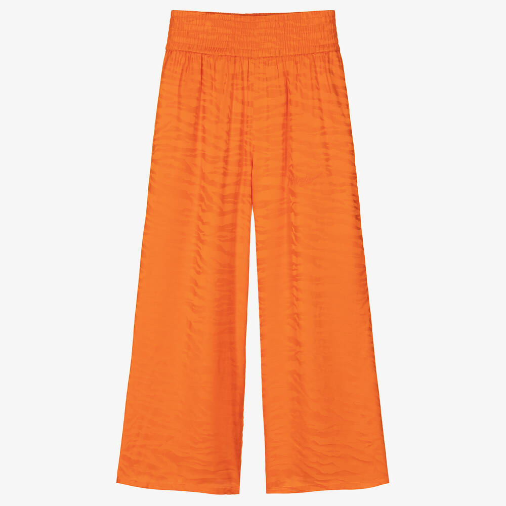 KENZO KIDS - Teen Girls Orange Tiger Stripe Trousers | Childrensalon