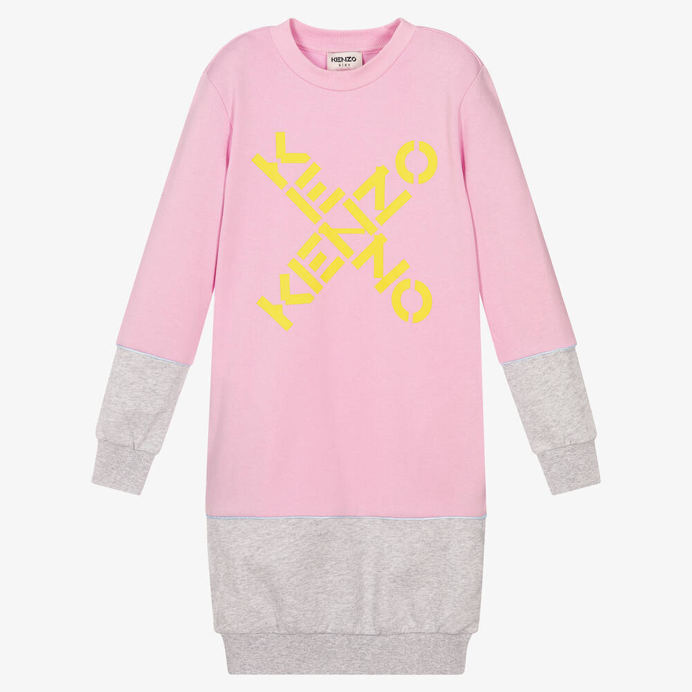 KENZO KIDS - Rosa Teen Big X Kleid (M) | Childrensalon