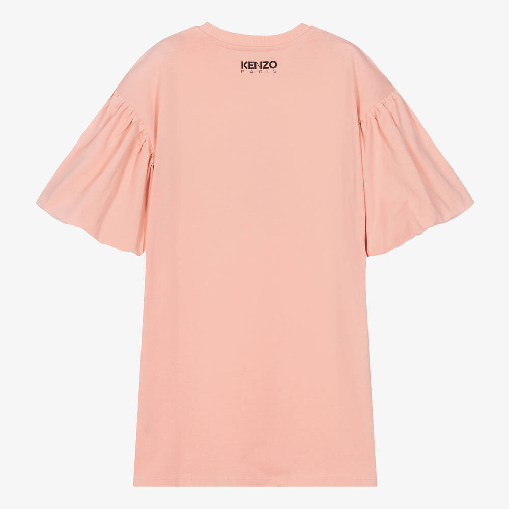 KENZO KIDS - Teen Girls Pink Cotton KOTORA Tiger Dress