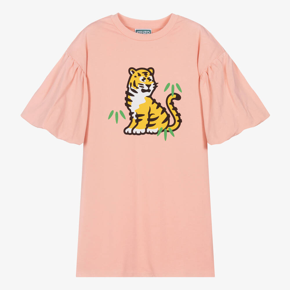 KENZO KIDS - Rosa KOTORA Tiger Baumwollkleid | Childrensalon