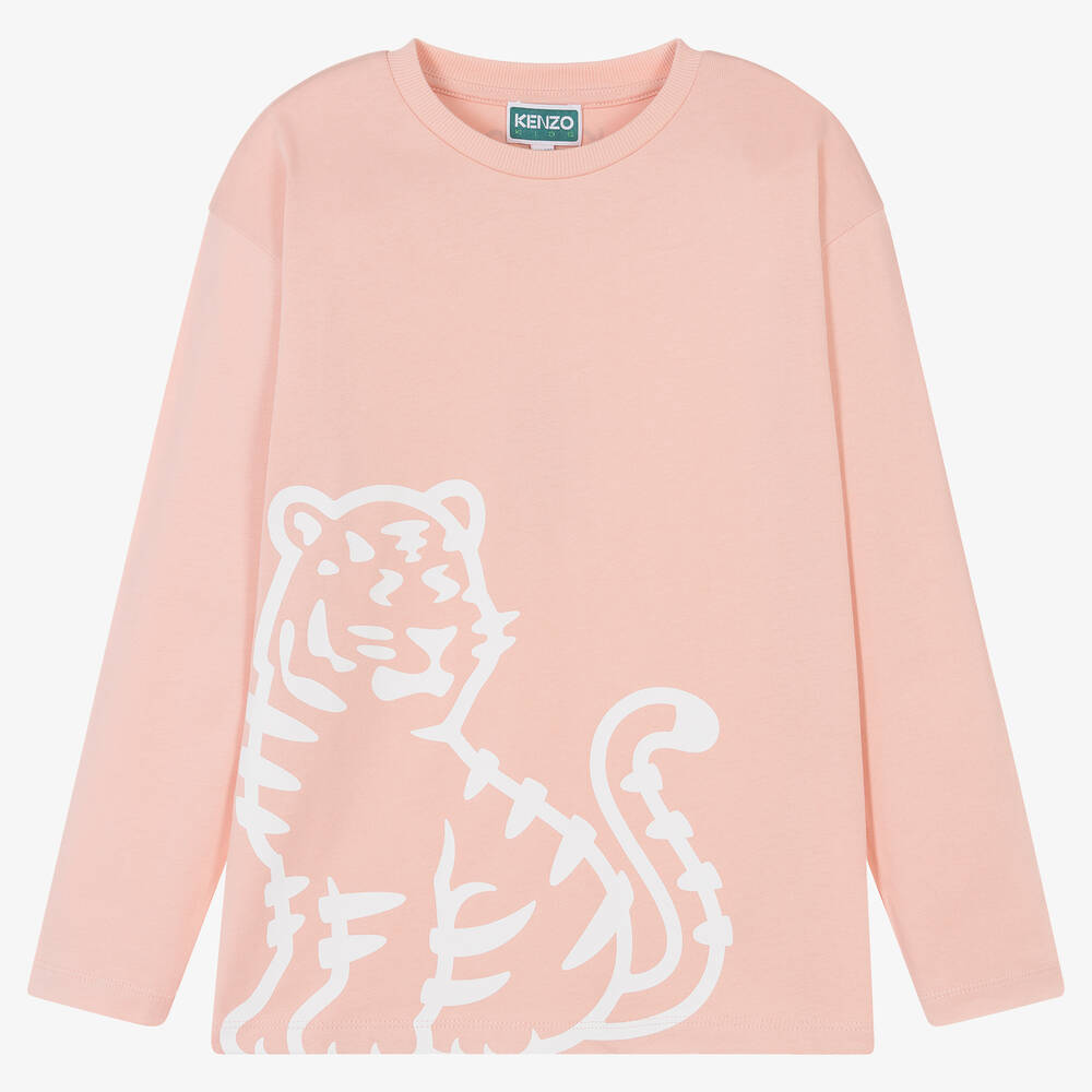 KENZO KIDS - Розовый хлопковый топ KOTORA для девочек-подростков | Childrensalon