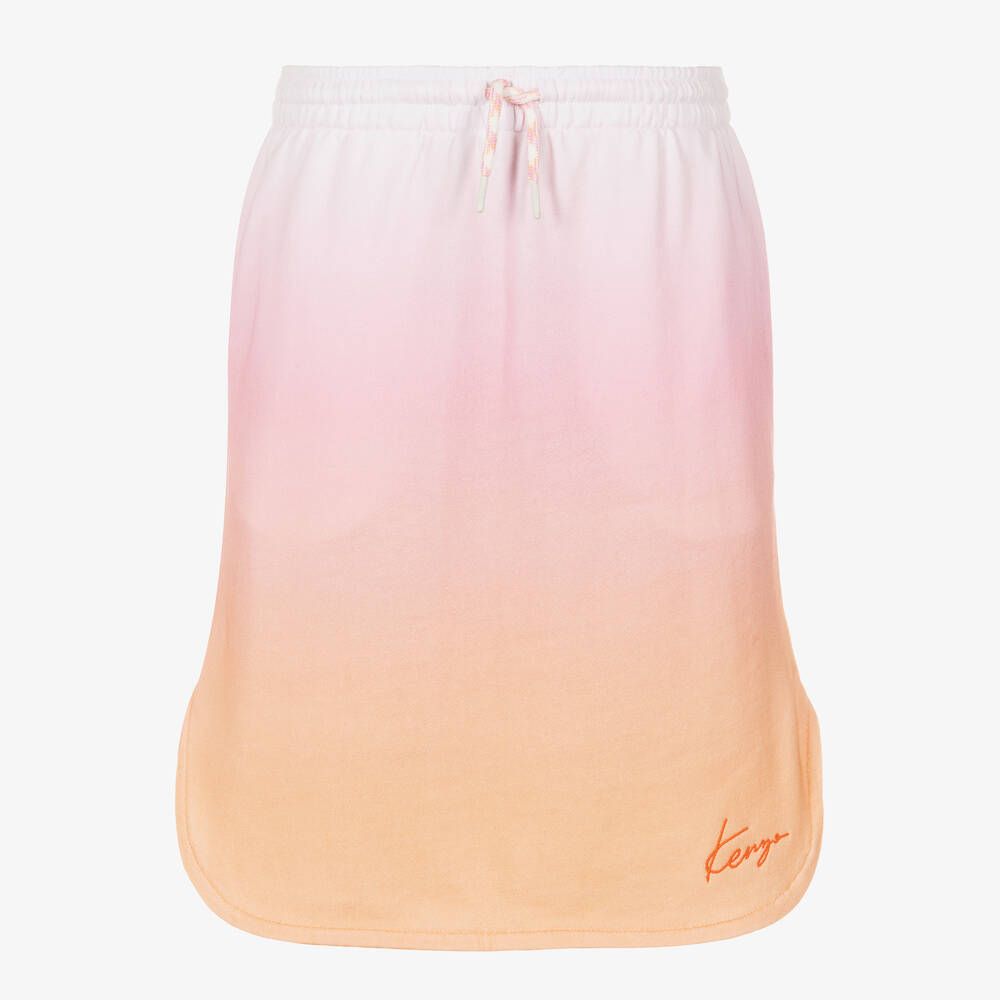 KENZO KIDS - Teen Girls Pink Cotton Logo Skirt  | Childrensalon