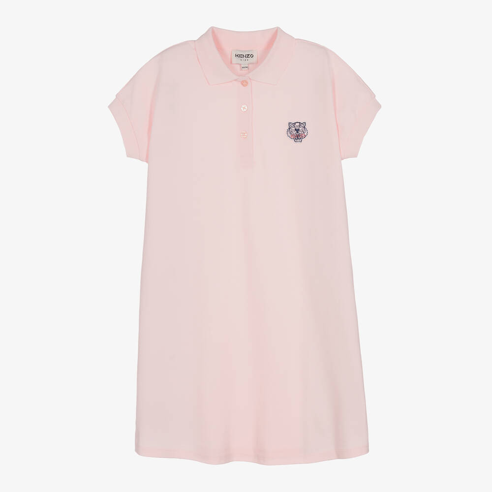 KENZO KIDS - Teen Girls Pink Cotton Piqué Polo Dress | Childrensalon
