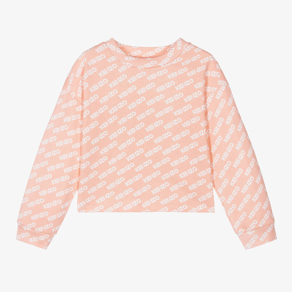 KENZO KIDS - Teen Girls Pink Cotton Sweatshirt  | Childrensalon