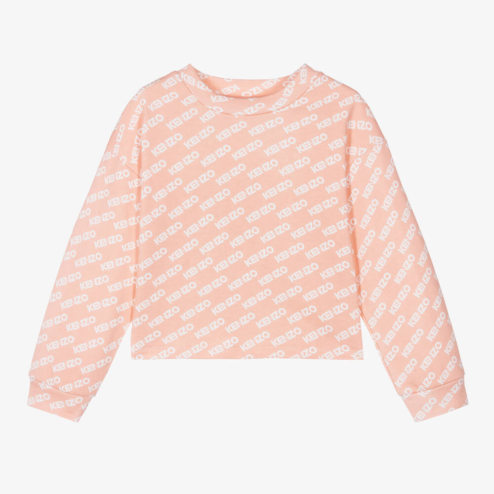 KENZO KIDS-Teen Girls Pink Cotton Sweatshirt  | Childrensalon Outlet