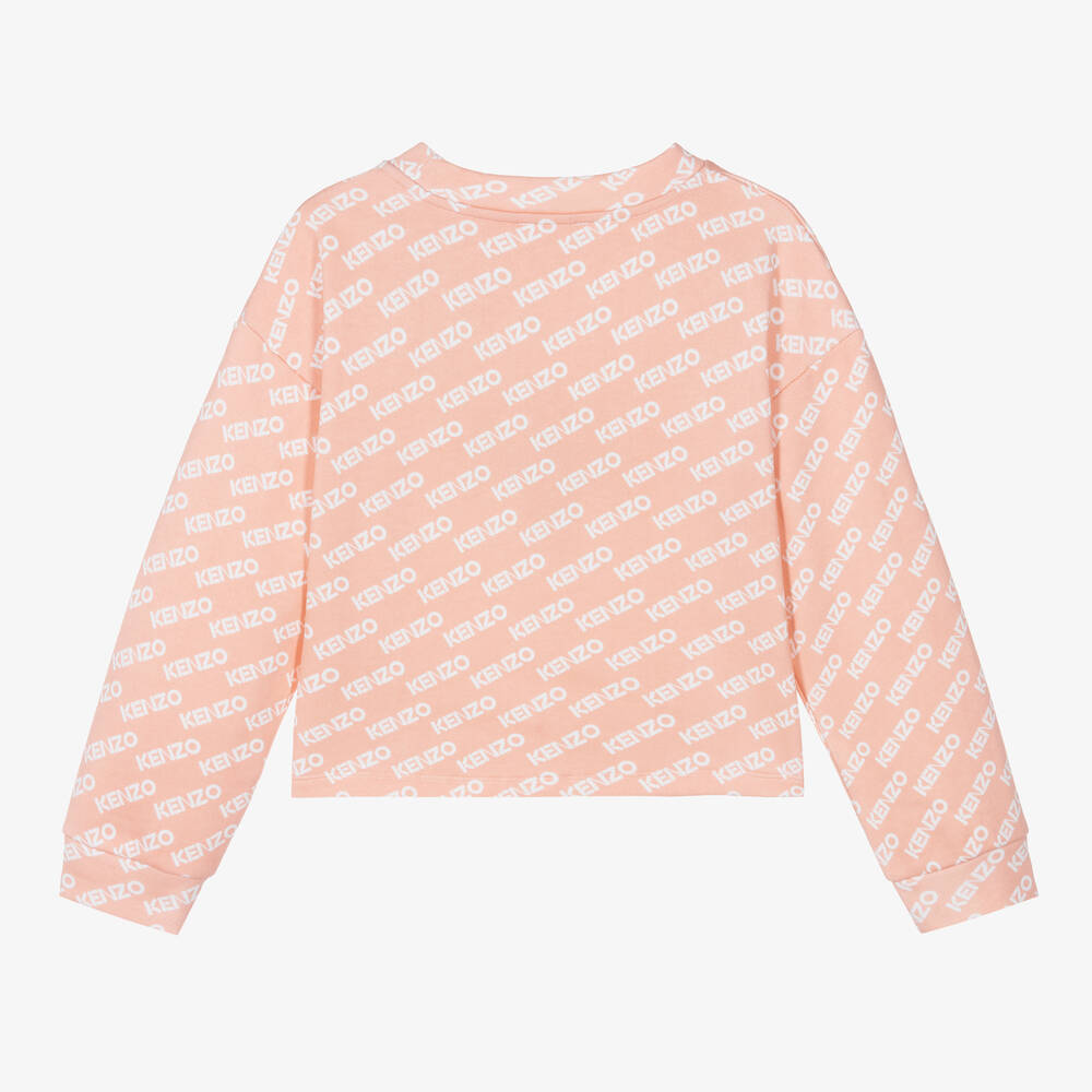 KENZO KIDS-Teen Girls Pink Cotton Sweatshirt  | Childrensalon Outlet