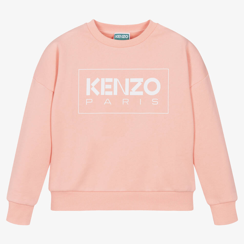 KENZO KIDS - Розовый хлопковый свитшот для девочек-подростков | Childrensalon