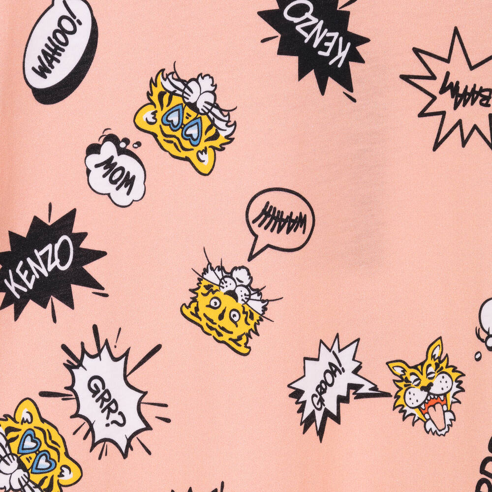 KENZO KIDS-Teen Girls Pink Cotton Tiger Graphic Dress | Childrensalon Outlet