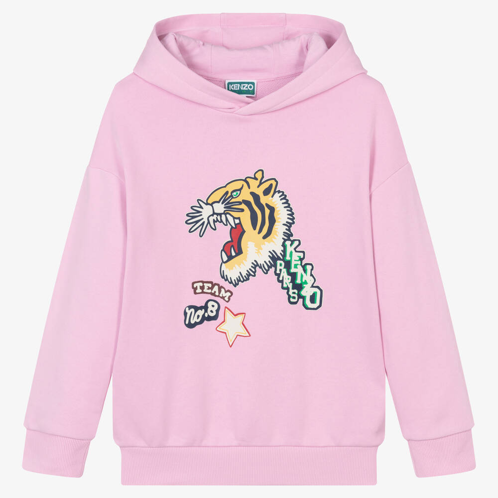 KENZO KIDS - Rosa Varsity Tiger Baumwoll-Hoodie | Childrensalon