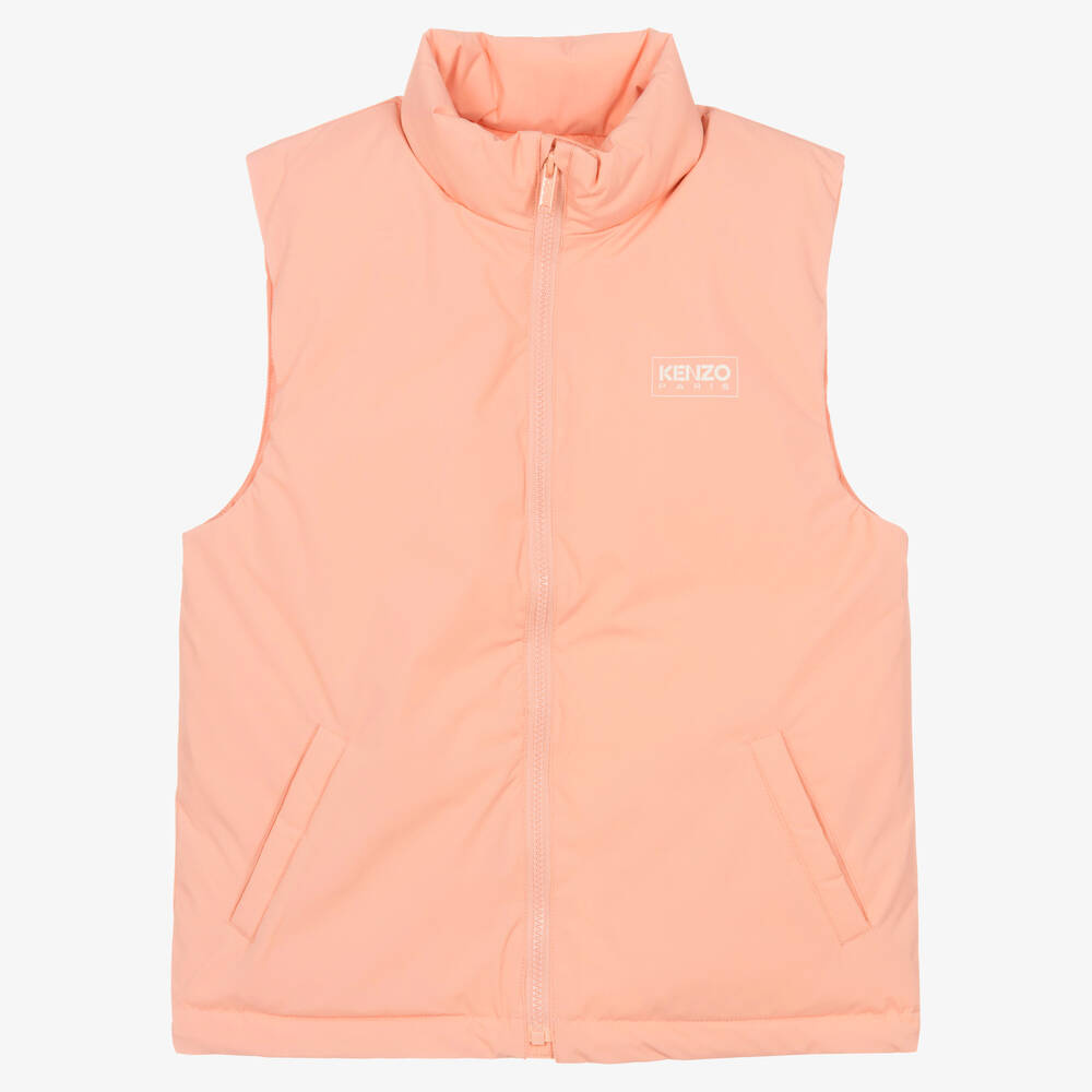 KENZO KIDS-Teen Girls Pink Down Padded Gilet | Childrensalon Outlet