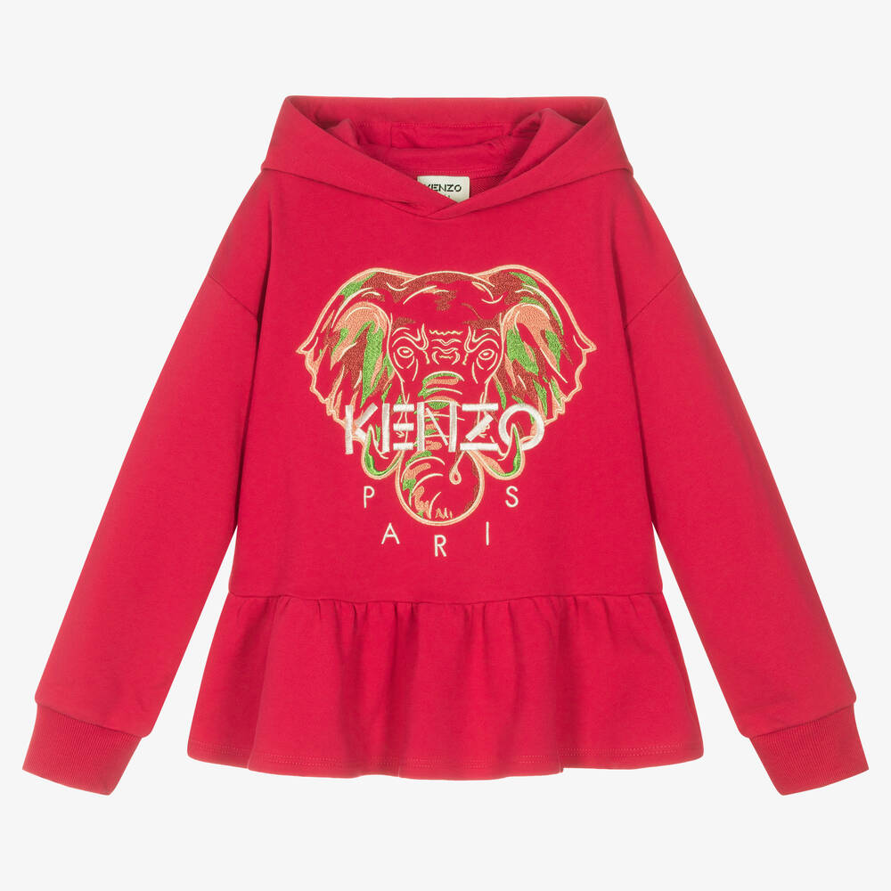 KENZO KIDS - Pinker Teen Elefanten-Kapuzenpulli | Childrensalon