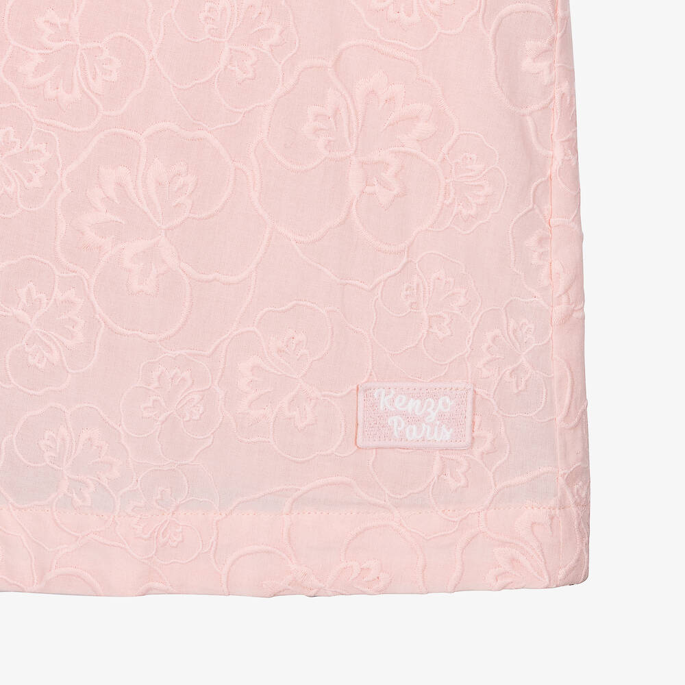 KENZO KIDS-Teen Girls Pink Embroidered Floral Dress | Childrensalon Outlet