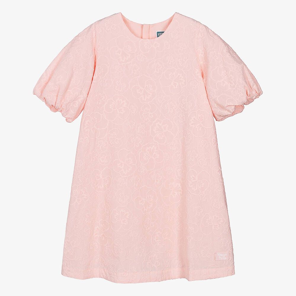 KENZO KIDS-Teen Girls Pink Embroidered Floral Dress | Childrensalon Outlet