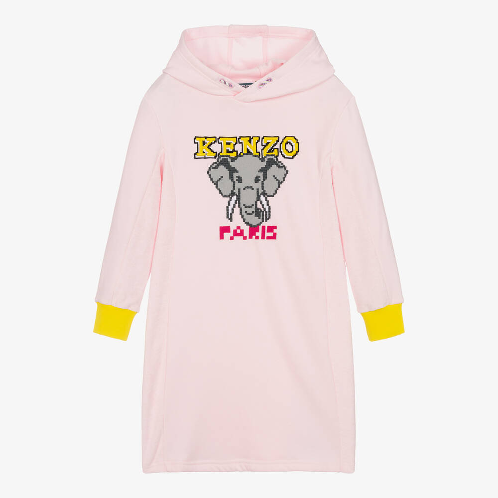 KENZO KIDS - Teen Girls Pink Hooded Elephant Dress | Childrensalon
