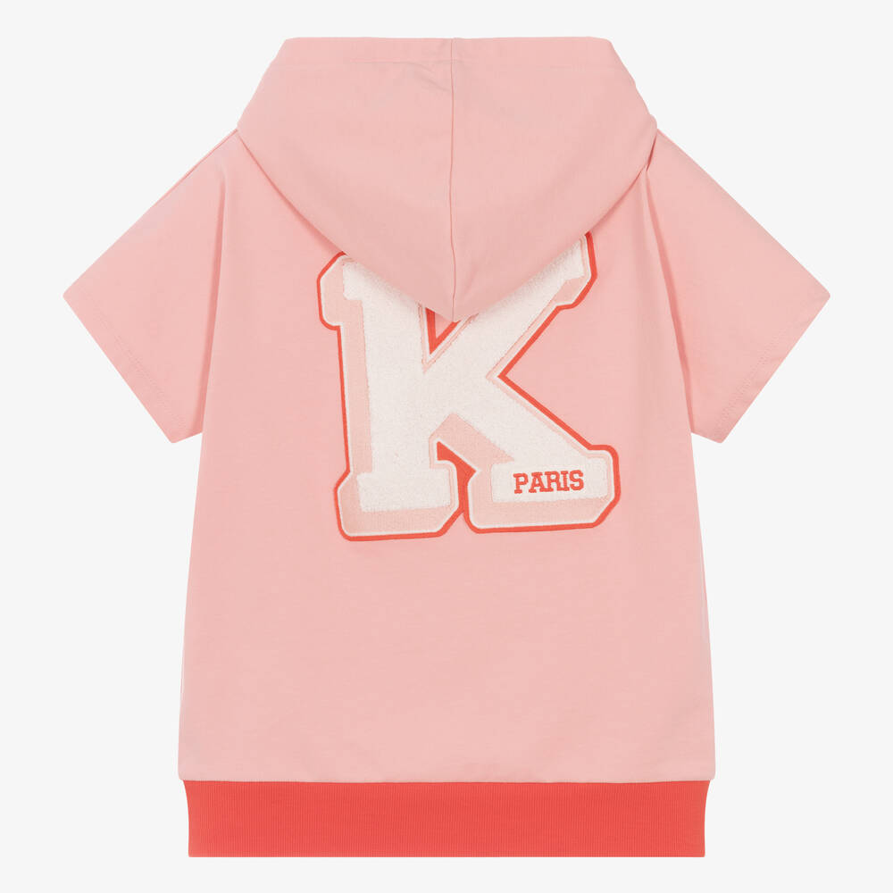 KENZO KIDS Teen Girls Pink K Cotton Hoodie