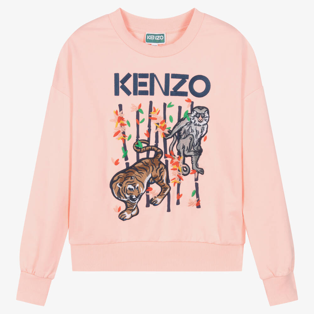 KENZO KIDS - Teen Girls Pink Logo Sweatshirt | Childrensalon