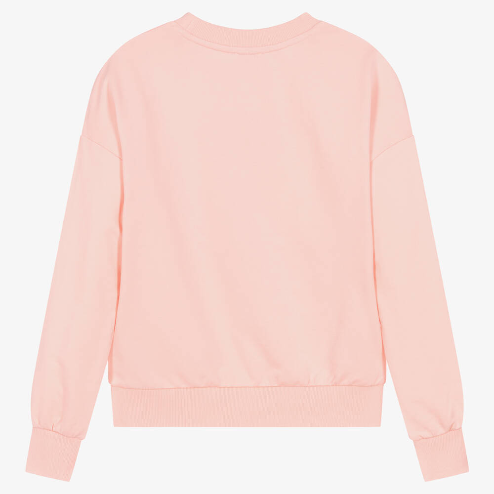 KENZO KIDS-سويتشيرت تينز بناتي قطن لون زهري | Childrensalon Outlet