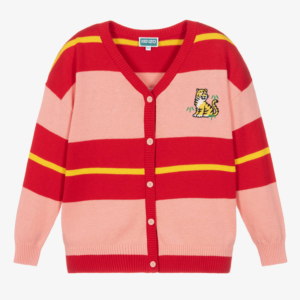 KENZO KIDS - KOTORA Baumwollstrickjacke Rosa/Rot | Childrensalon