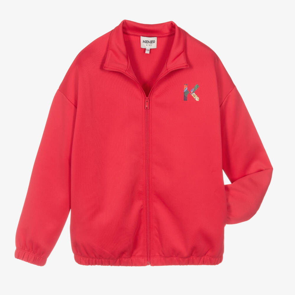 KENZO KIDS-توب بسحّاب جيرسي لون زهري فوشيا | Childrensalon Outlet