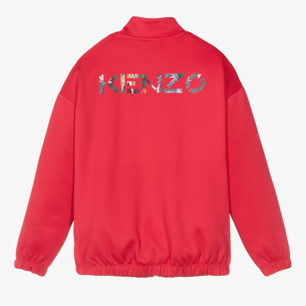 KENZO KIDS-توب بسحّاب جيرسي لون زهري فوشيا | Childrensalon Outlet