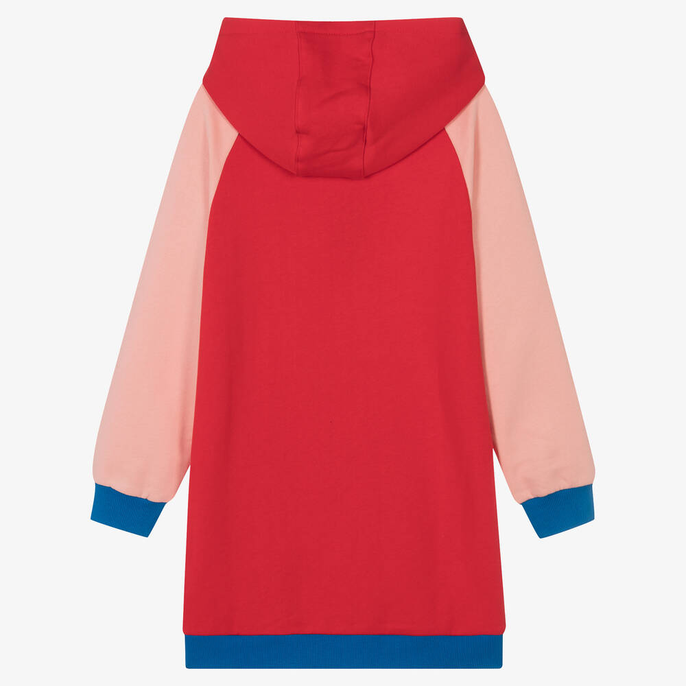 KENZO KIDS-Teen Girls Red Cotton Colourblock Dress | Childrensalon Outlet