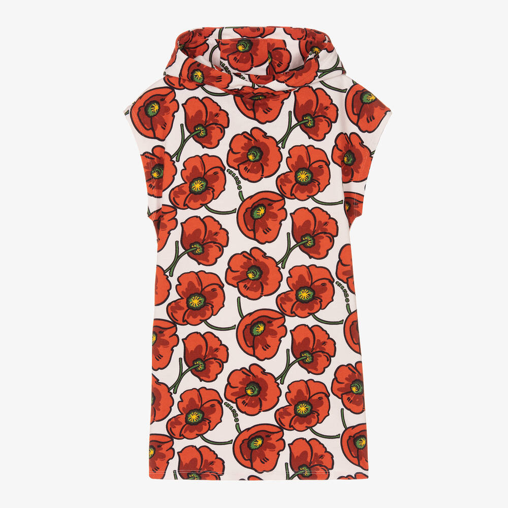 KENZO KIDS - Robe en coton à coquelicots rouges | Childrensalon