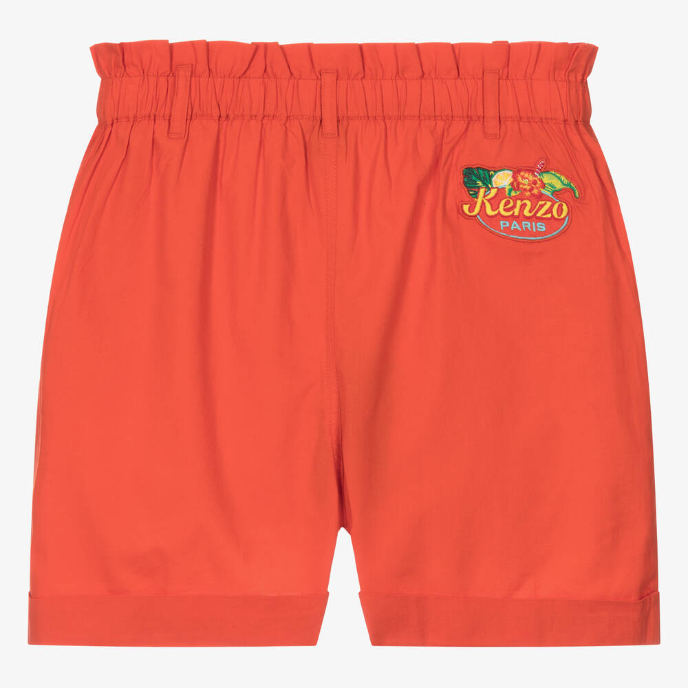 KENZO KIDS-Teen Girls Red Cotton  Shorts | Childrensalon Outlet