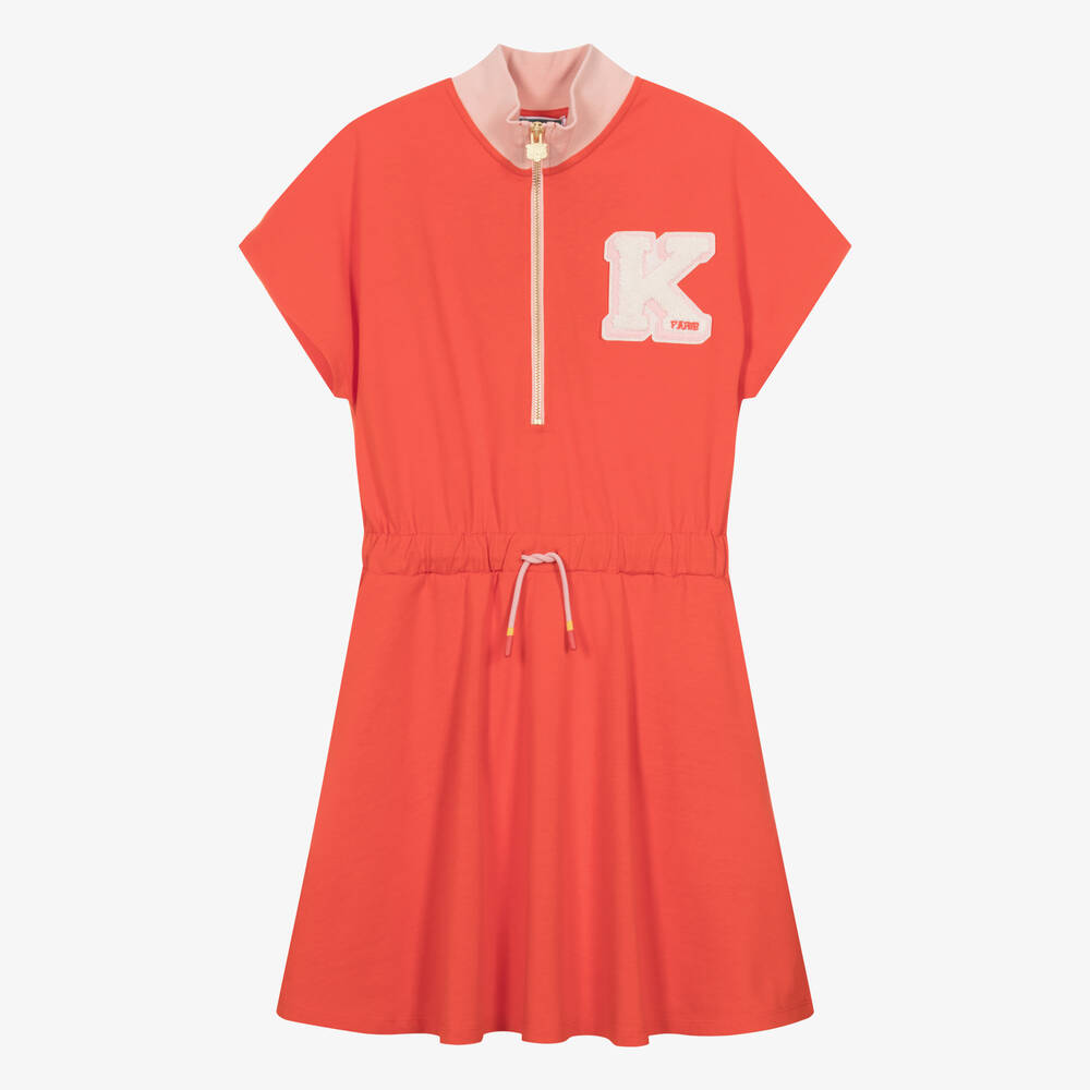 KENZO KIDS - Teen Girls Red Cotton Tiger Dress | Childrensalon Outlet