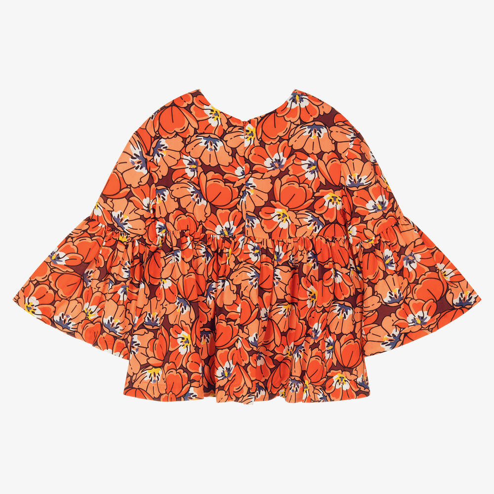 KENZO KIDS-Teen Girls Red Floral Blouse | Childrensalon Outlet