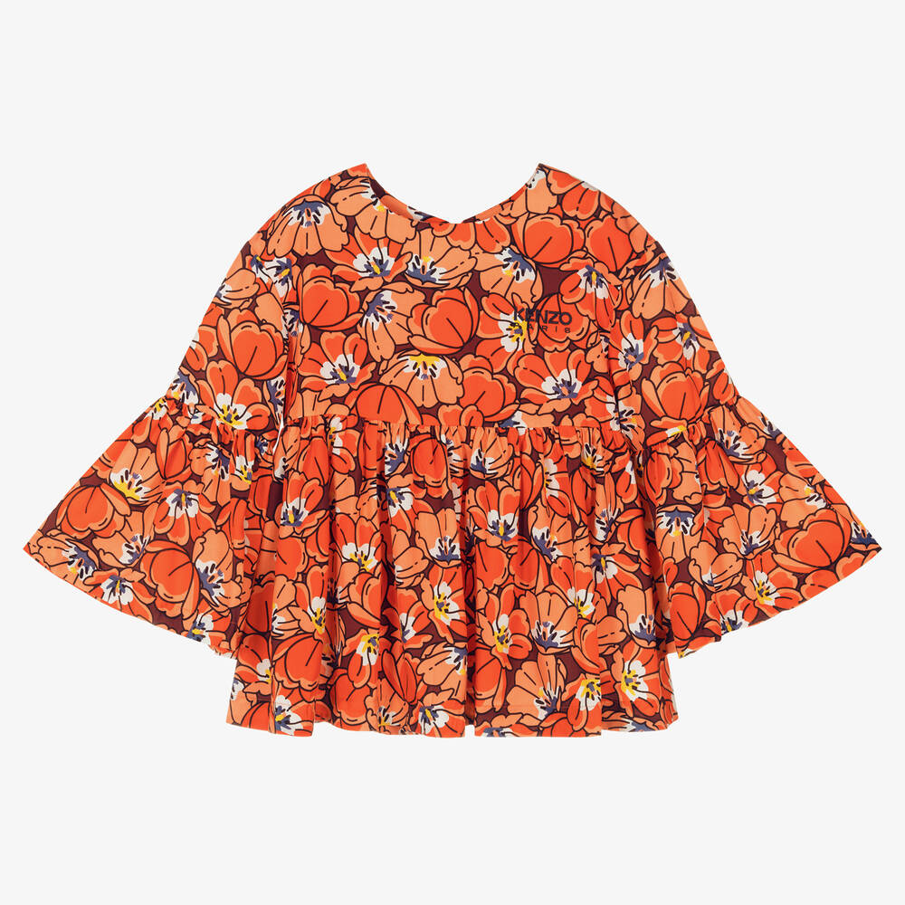 KENZO KIDS - Blouse rouge à fleurs ado fille | Childrensalon