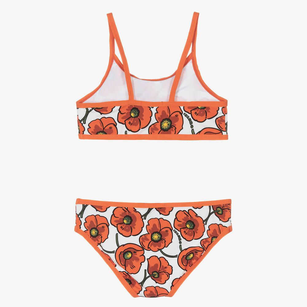KENZO KIDS-Красно-белое бикини с маками | Childrensalon Outlet