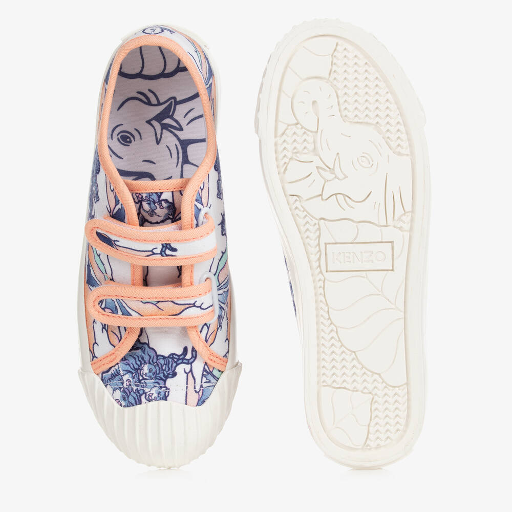 Girls white canvas trainers discount