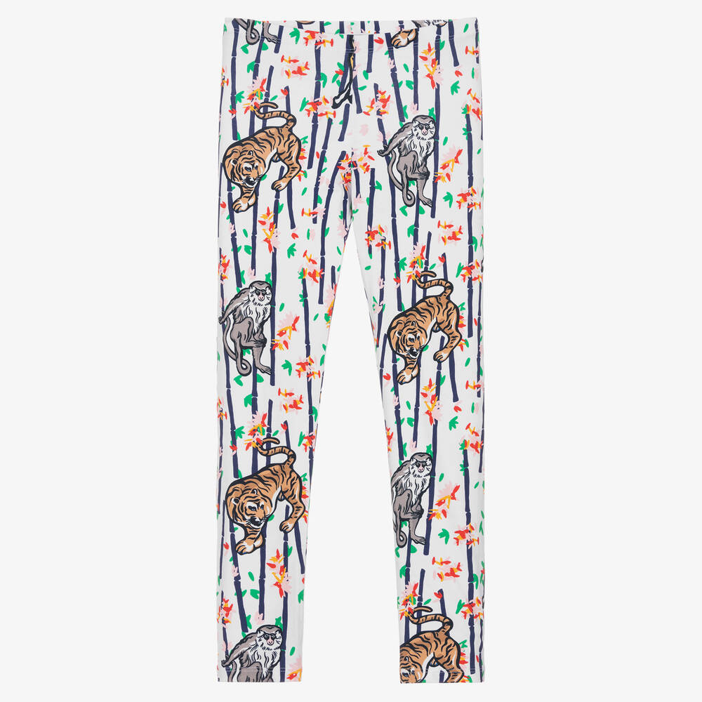 KENZO KIDS - Weiße Teen Baumwoll-Leggings | Childrensalon