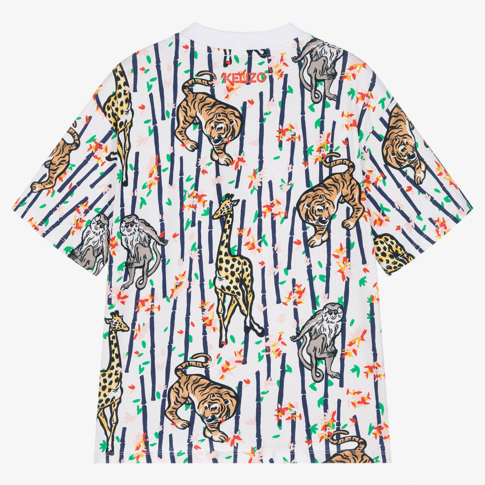 KENZO KIDS-Белая хлопковая футболка | Childrensalon Outlet