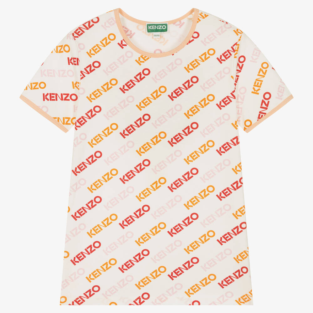 KENZO KIDS - T-shirt blanc en piqué de coton ado | Childrensalon