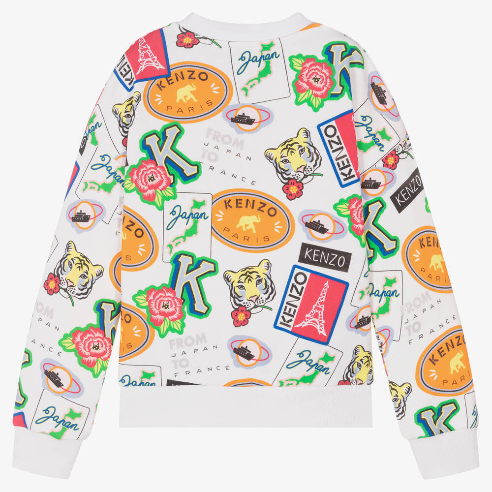 KENZO KIDS-Белый хлопковый свитшот | Childrensalon Outlet
