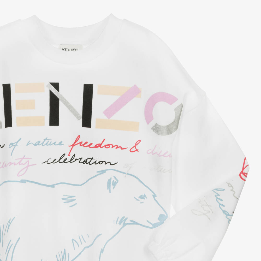 Girls white store kenzo jumper