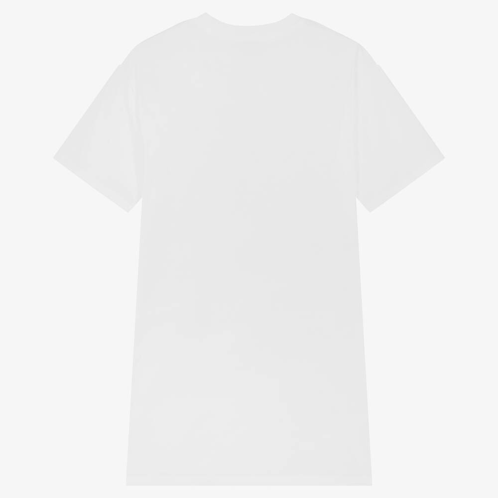 KENZO KIDS-Белое хлопковое платье с тигром | Childrensalon Outlet