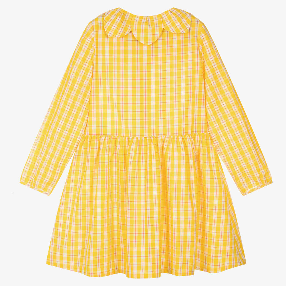 KENZO KIDS Teen Girls Yellow Cotton Petal Collar Dress