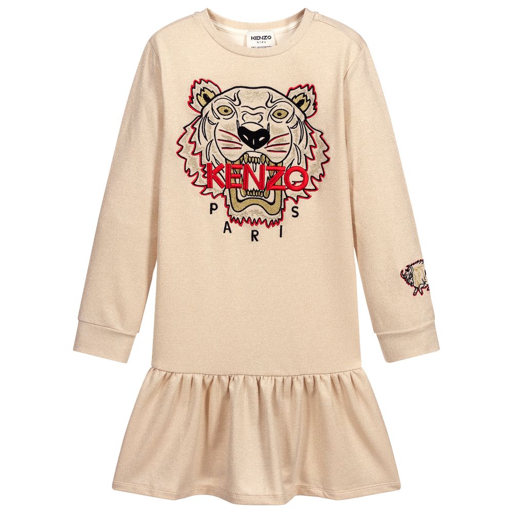 KENZO KIDS - Robe tigre et bœuf dorée | Childrensalon