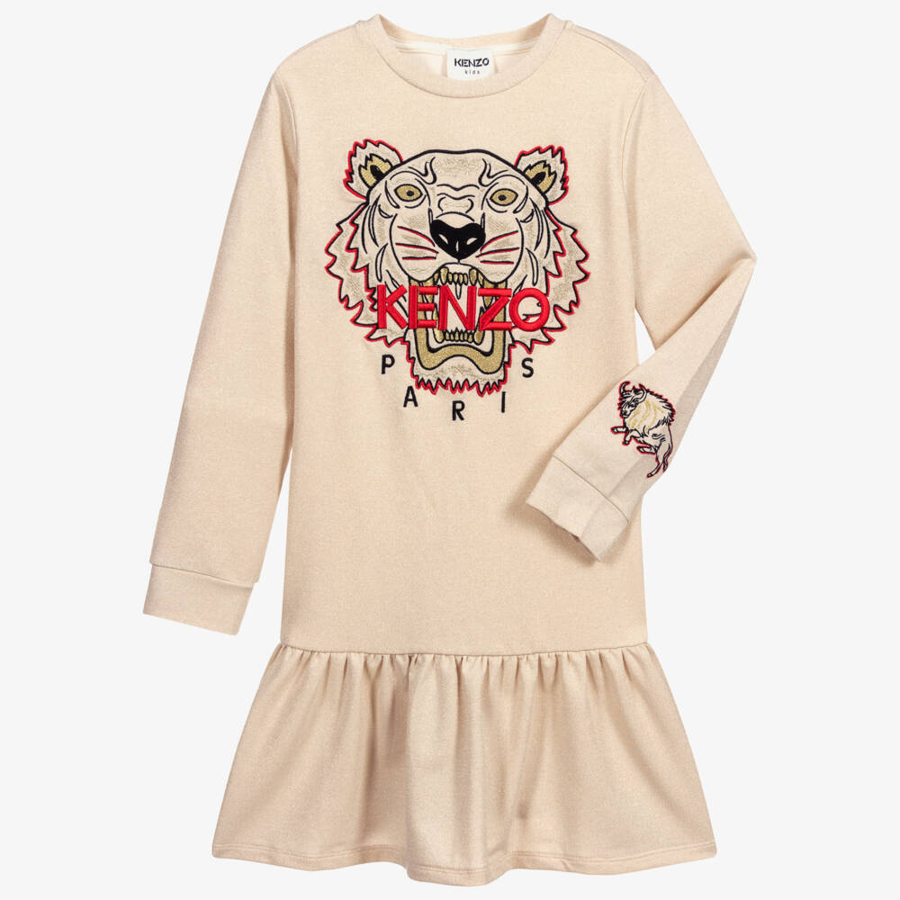 KENZO KIDS-Teen Gold Tiger & Ox Dress | Childrensalon Outlet