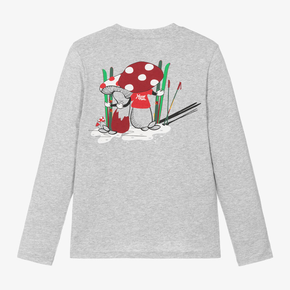 KENZO KIDS-توب تينز قطن لون رمادي | Childrensalon Outlet