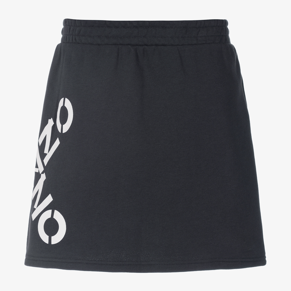 KENZO KIDS-Teen Grey Cotton Logo Skirt | Childrensalon Outlet