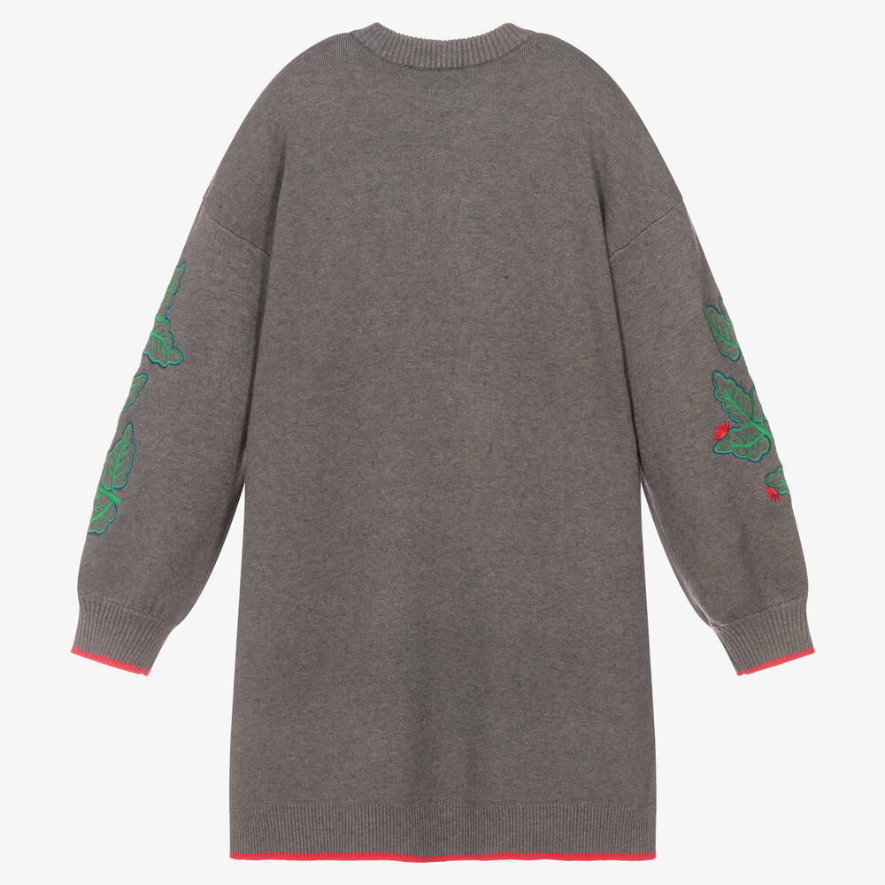 KENZO KIDS-Teen Grey Knitted Giraffe Dress | Childrensalon Outlet