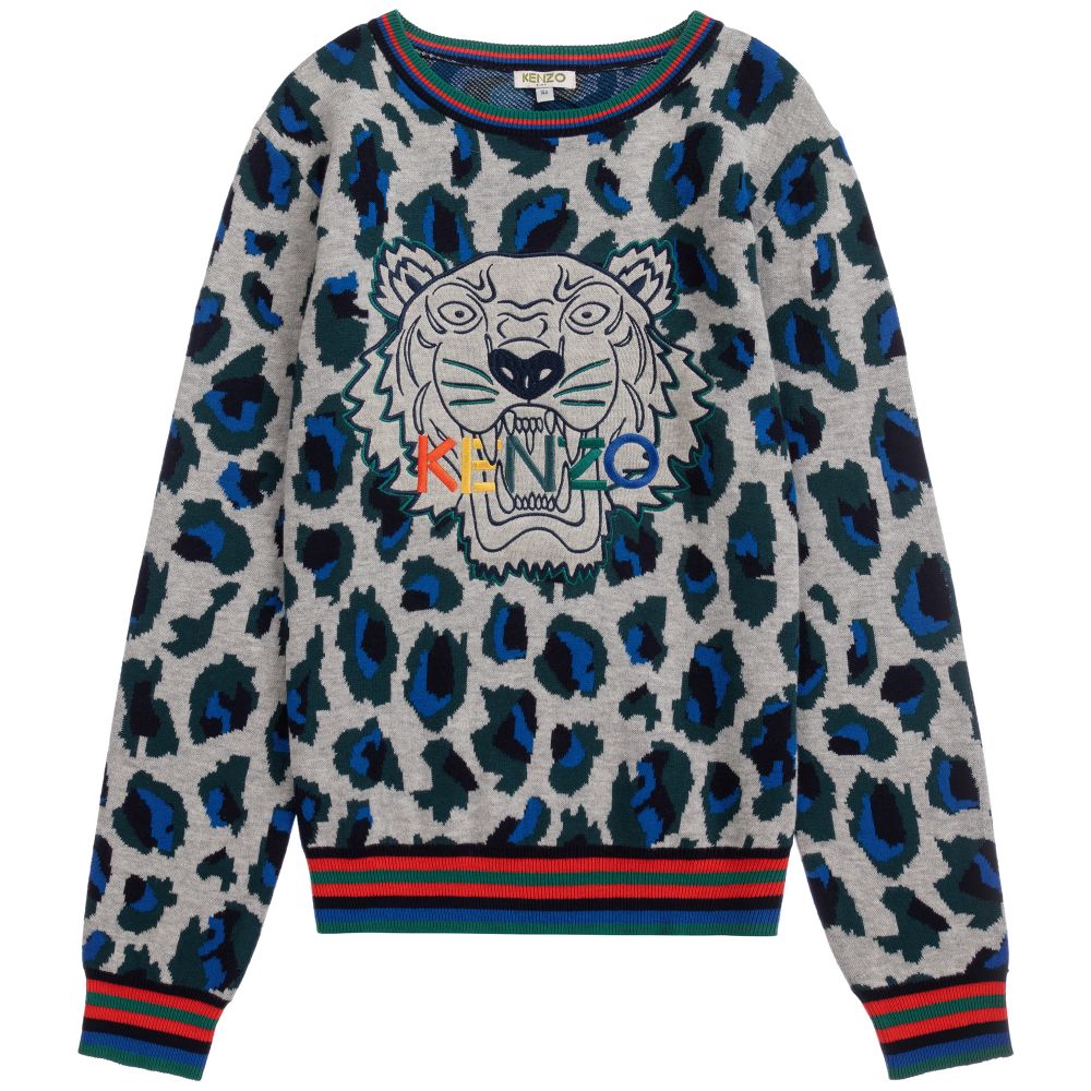 KENZO KIDS - Teen Grey  Knitted Sweater | Childrensalon