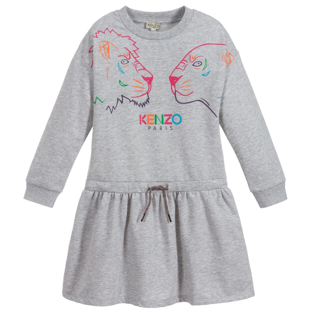 KENZO KIDS - Teen Grey Logo Fleece Dress | Childrensalon